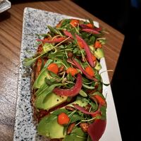 Romesco toast. Lots of flavor, slightest bit of spice  at Avant Garden in New York City