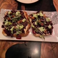 Gluten free toast with beets   at Avant Garden in New York City