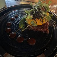 Avocado dish with miso sauce   at Avant Garden in New York City