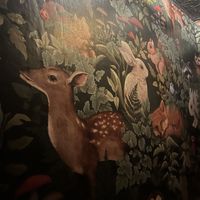 Pretty wallpaper in bathroom   at Avant Garden in New York City