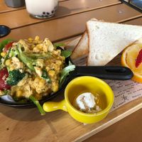 Vegan scramble egg brunch set  at Kaya Kaya Cafe in Taipei