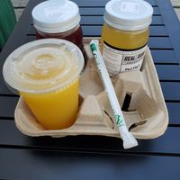 Blueberry ginger, Mint mojito, pineapple jalapeño. The jars are reusable and the other materials are recycled. at Real Raw Organics in Ocean City