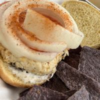 Vegan crab cake sandwich   at Real Raw Organics in Ocean City