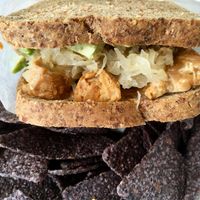 Tempeh Reuben with Avocado  at Real Raw Organics in Ocean City