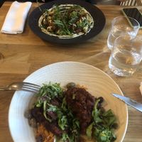 their sweet potato spaghetti and roasted potato “like a tart” dishes. Both 16€50 at Vegan Gorilla in Nice