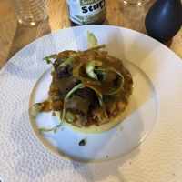 Couscous with delicious vegetables and a red sauce at Vegan Gorilla in Nice