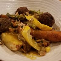 Mushroom balls, coucous (cauliflower?), and veggies at Vegan Gorilla in Nice