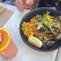 Mushrooms and smoothie at Serotonin Eatery in Burnley