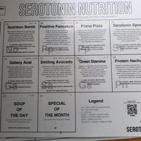 food menu at Serotonin Eatery in Burnley