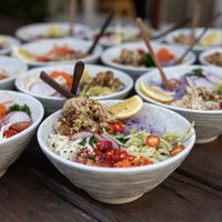 Vegan Calamari  at the Serotonin Education Masterclass in Utopia Place! at Serotonin Eatery in Burnley