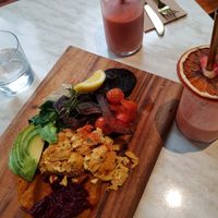 Tofu scramble with banana peel 'bacon' at Serotonin Eatery in Burnley