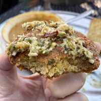 Vadai with coconut chutney.  Enjoyed it!!! at Annapurna's World Vegetarian Cafe - UNM in Albuquerque