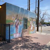 Beautiful mural at Annapurna's World Vegetarian Cafe - UNM in Albuquerque