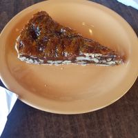 A slice of some pecan pie. Doesn't taste like traditional pecan pie of course, but delicious nonetheless at Annapurna's World Vegetarian Cafe - UNM in Albuquerque