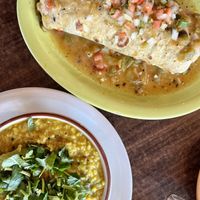 Vegan Breakfast Burrito with a side of Kitchari  at Annapurna's World Vegetarian Cafe - UNM in Albuquerque
