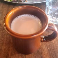 Chai with oat milk at Annapurna's World Vegetarian Cafe - UNM in Albuquerque