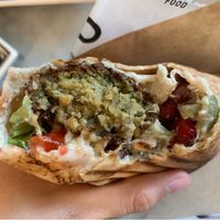 Eggplant and falafel pita pocket  at Mango Vegan Street Food - Powisle in Warsaw