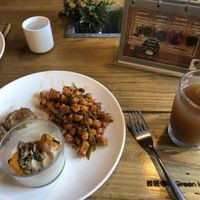 The vegetarian nuggets were delicious! at Eat Well Canteen 慧食堂 in New Territories