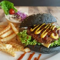 Red Poodle Burger Platter  at Brown Poodle in Penang