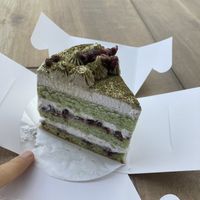 Matcha Red Bean Cake. Very tasty. Not too sweet  at Brown Poodle in Penang