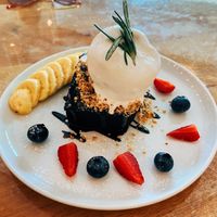 Brownie with vanilla ice cream  at Brown Poodle in Penang