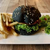 Black poodle burger at Brown Poodle in Penang