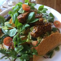 Vegan tempeh tacos at V Series in Kew