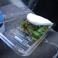 One of the two Steamed buns - bbq tofu (delicious - photo doesn’t do it justice!)  at V Series in Kew