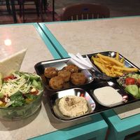 Portions are a little bit small: On the left Mexican Salad with vegan Cheese (65VND) and on the right Falafel Plate (85VND) at EL Cafe International Vegan Food in Phan Thiet