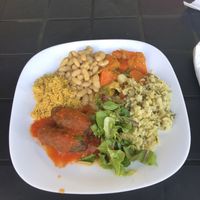 Quines de batata doce, feijão branco, abóbora e salada orgânica   at Cozinha Divina in Olinda