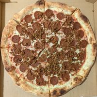 vegan cheese, Field Roast sausage, pepperoni at Gladstone Pizza  in Portland