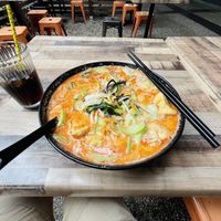 Laksa made vegan   at Vegeme in South Brisbane