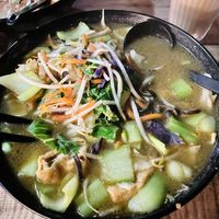 Satay noodles soup   at Vegeme in South Brisbane