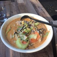Laksa: $13.50 at Vegeme in South Brisbane