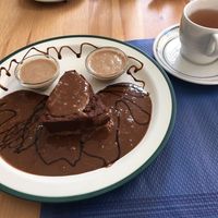 Raw chocolate cake at El Karmem in Malaga