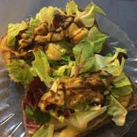 Open faced sandwich  at El Karmem in Malaga