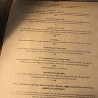 Menu at No. 1 Harbourside in Bristol