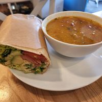 Avocado hummus wrap and dhal at The Fragrance of the Heart - Fritjof Nansens Plass in Oslo