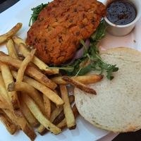 vegan chickpeas burger at Etnic in Lugano