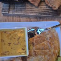 thai curry puffs the best I've ever
 had.

roti chanai nice, but nothing special. at Green Elephant Vegetarian Bistro & Bar in Portsmouth