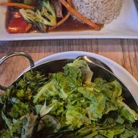 sticky ribs amazing. 

under all the greenery char kuay teow also amazing at Green Elephant Vegetarian Bistro & Bar in Portsmouth