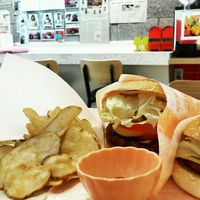 Cheeseburger and seeet potatoe burger at Rice Burger Haimiso - 하이미소 in Seoul