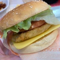 Sweet potato cheese burger at Rice Burger Haimiso - 하이미소 in Seoul