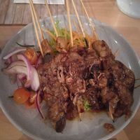 Satay mushroom skewers at Monggo Restaurant in Mount Lawley