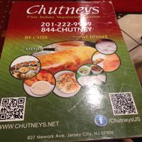 menu  at Chutneys in Jersey City