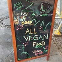 sign out front at Mister Vegan in Berlin