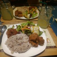 Vegan soy karaage at Sekai Cafe  in Tokyo