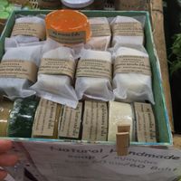 natural local soaps  at Organic Farmers' Market Chiang Mai in Chiang Mai