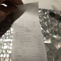 Two mains, two rice and five changs   at Baan Kanitha in Bangkok