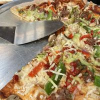 Veggie pizza at Wild Tomato Pizza in Fish Creek